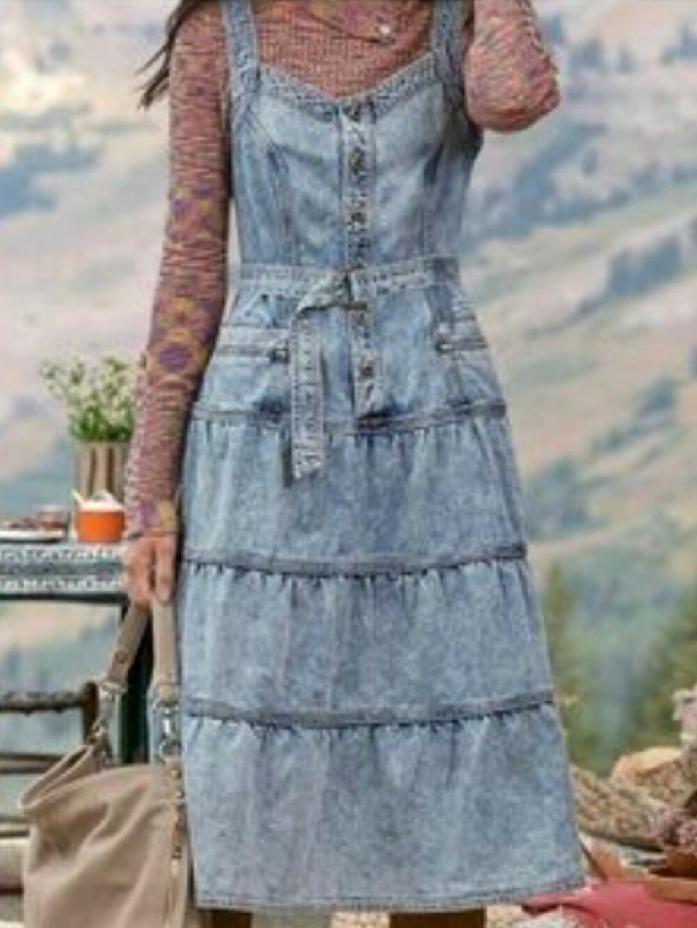 (NWOT) Sundance Bridgette Denim Dress (Size: Large)